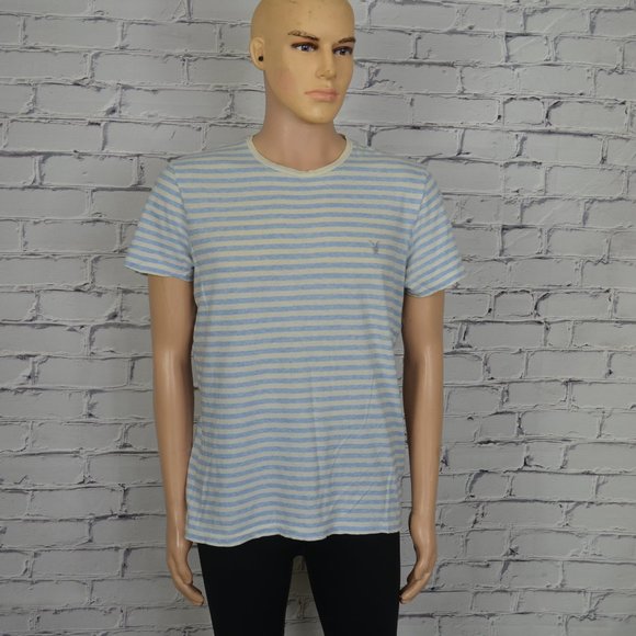 Mens All Saints Tonic Stripe Crew graphic tee t-shirt - Picture 1 of 6